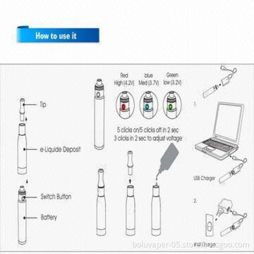 eGo T2 Electronic Cigarette Starter Kit, Comes in Blister Packing